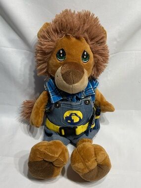 Large 17” Precious Moments Tender Tails Lion Plush With Construction Worker Outf